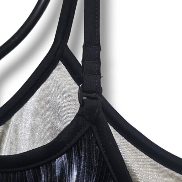 Le Cove Black Layered Ruffle One Piece Swimsuit Sz 12 - Picture 5 of 9